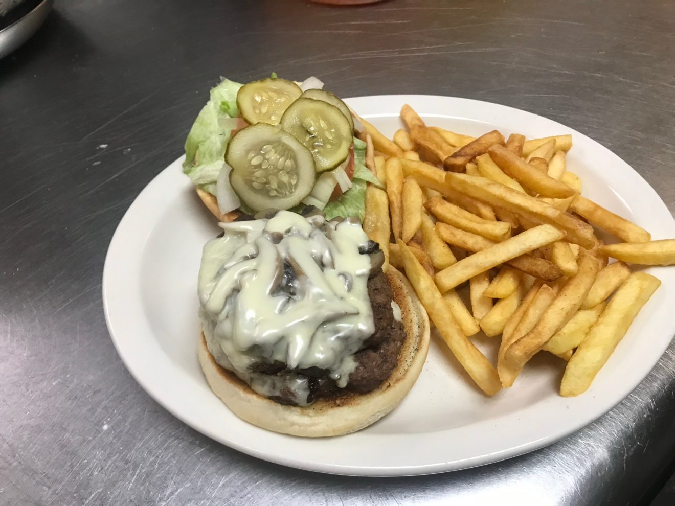 Swiss Mushroom Burger.